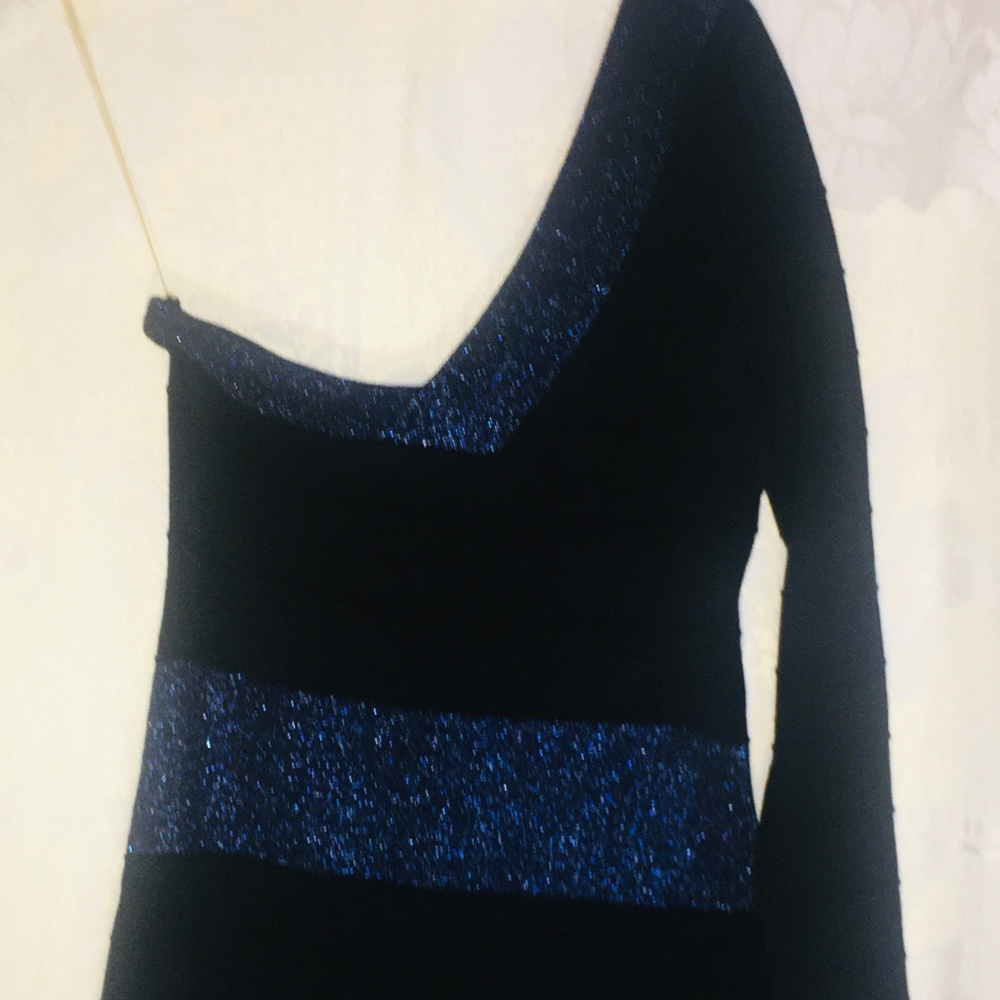 WOW Couture Casual Dress: Shimmer Blue & Black